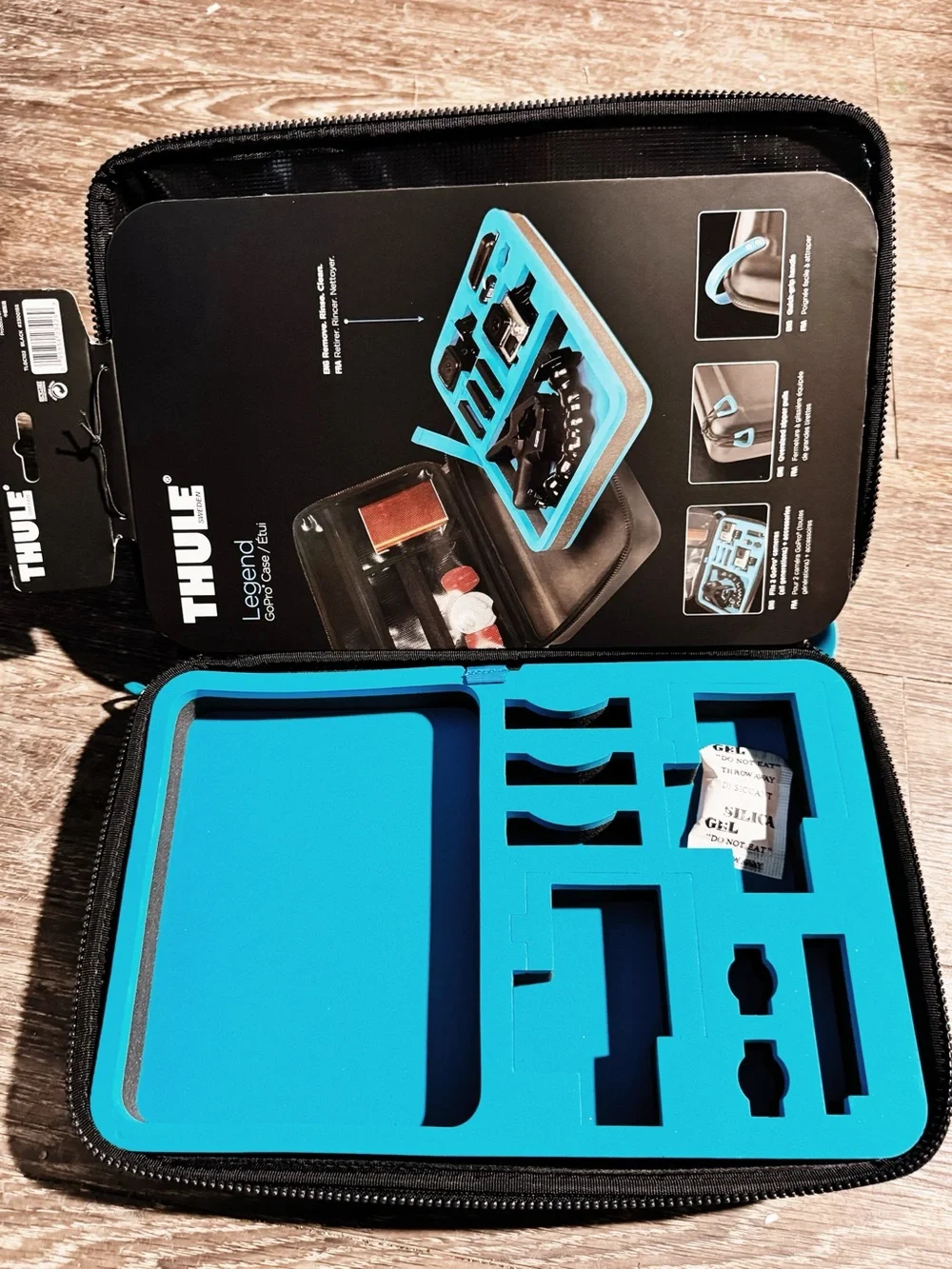 Thule Legend GoPro Hard Shell Travel Case Black/Blue Camera Access Organizer NWT